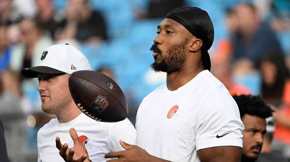 Browns’ Myles Garrett hip injury keeps him out of practice