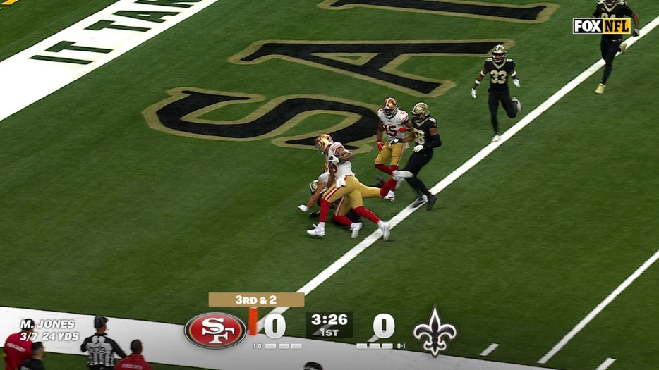 Mac Jones links up with Luke Farrell for 11-yd TD, giving 49ers lead over Saints | NFL Highlights
