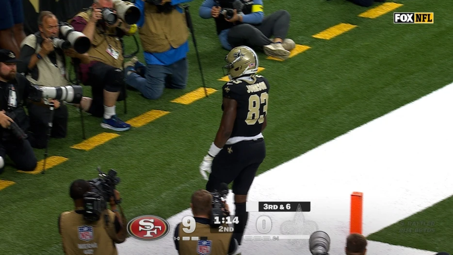 Spencer Rattler finds Juwan Johnson for 18-yard TD, shrinking Saints' deficit against 49ers | NFL Highlights