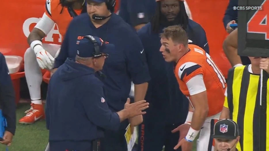 Bo Nix Presents Positive Contrast To Russell Wilson By Yelling Back At Sean Payton Despite Uninformed Criticism