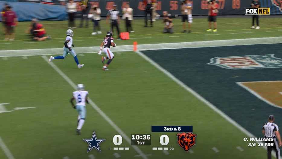 Caleb Williams connects with Rome Odunze for a 35-yard TD, giving Bears early lead over Cowboys | NFL Highlights