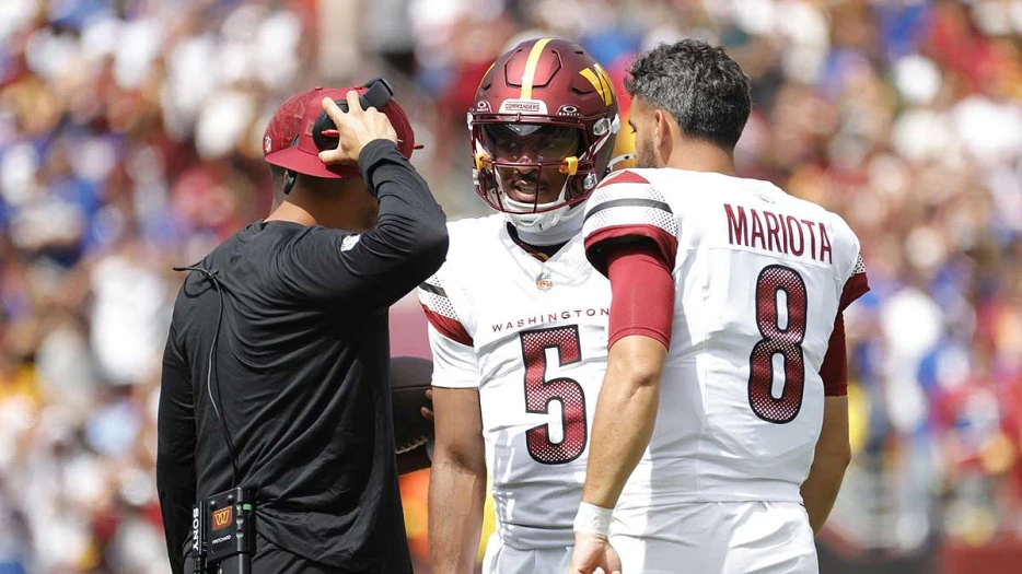 Watch Commanders QB Marcus Mariota turn Dan Quinn into a bloody mess on sideline