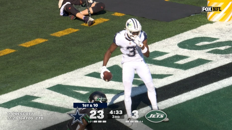 Dak Prescott finds George Pickens deep for a 43-yard TD, extending Cowboys massive lead over Jets | NFL Highlights