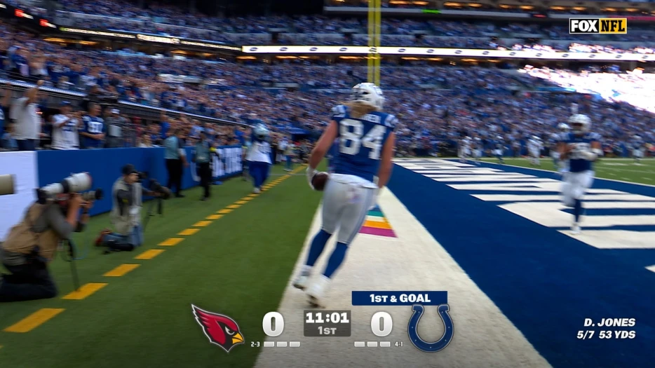 Daniel Jones connects with Tyler Warren for a eight-yard TD, giving Colts lead over Cardinals | NFL Highlights