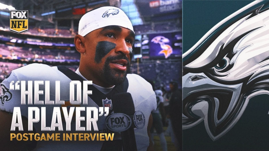 Jalen Hurts on DeVonta Smith's amazing performance in Eagles win 🔥 'Hell of a player'