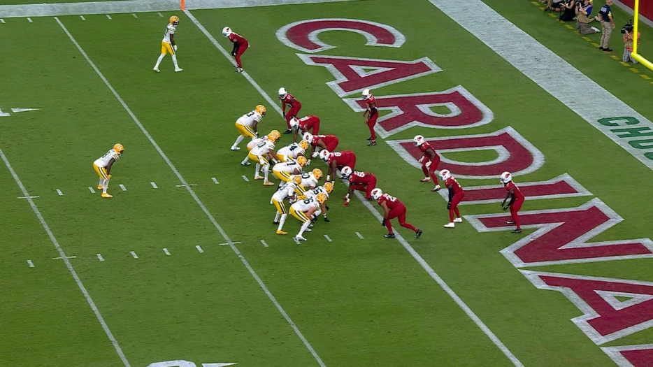 Packers' Josh Jacobs rushes 7-Yards into the End Zone to tie game vs. Cardinals