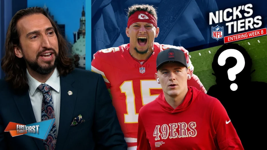 Chiefs are 'chasing history again,' Nick is not convinced over 49ers, Colts' records in Week 8 Tiers | First Things First