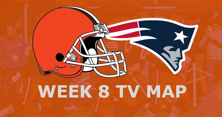 Cleveland Browns vs. New England Patriots: Week 8 TV Map