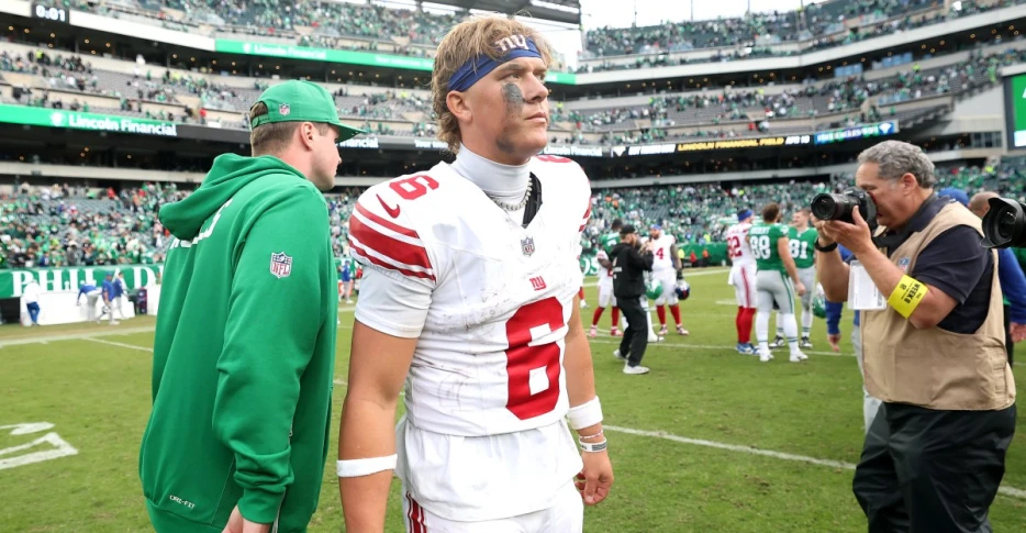 ‘Devastated’ Jaxson Dart hopes loss to Eagles motivates Giants