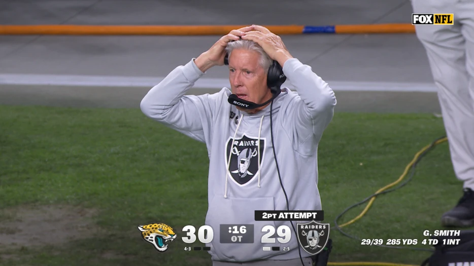 Jaguars make defensive stand on Raiders two-point conversion to secure overtime victory | NFL Highlights