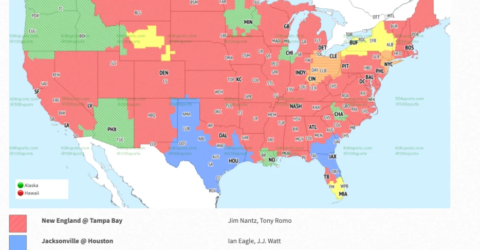 Seahawks vs. Cardinals NFL TV Week 10 coverage map and CBS commentators