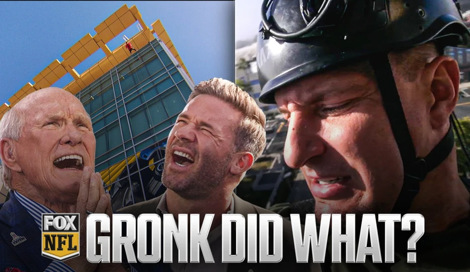Rob Gronkowski Rappels Down 5-Story Building in Wild 'FOX NFL Sunday' Stunt