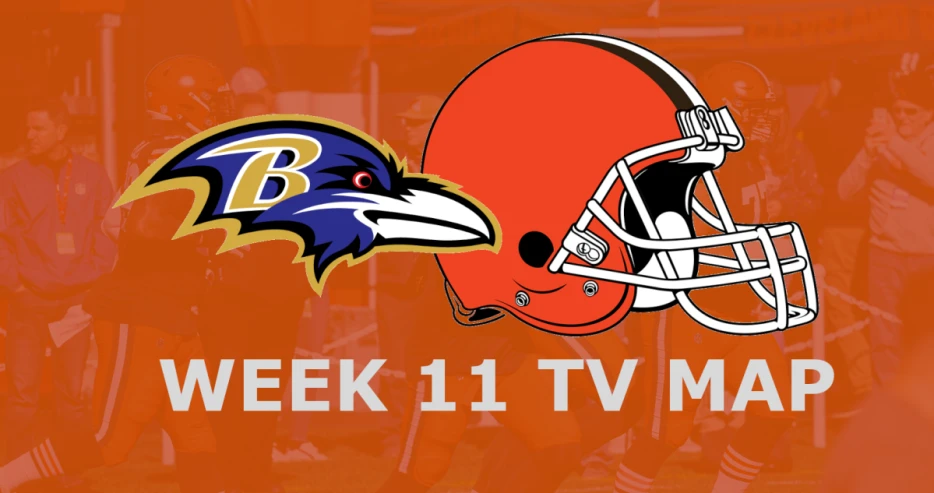 Cleveland Browns vs. Baltimore Ravens: Week 11 TV Map