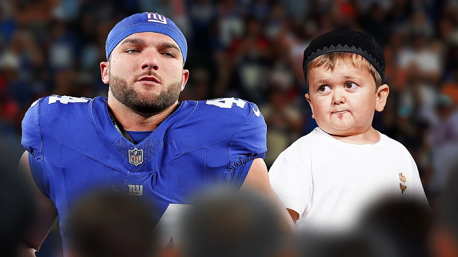 Cam Skattebo has hilarious interaction with Hasbulla at UFC fight