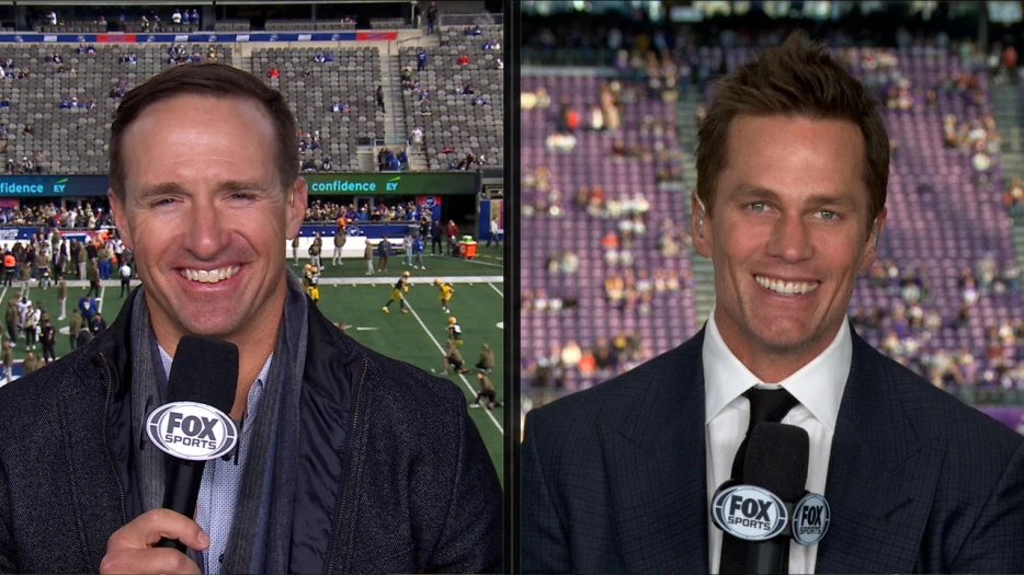 Tom Brady gives broadcasting advice to Drew Brees 🤝 Go Head-to-Head in NFL Trivia | FOX NFL Sunday