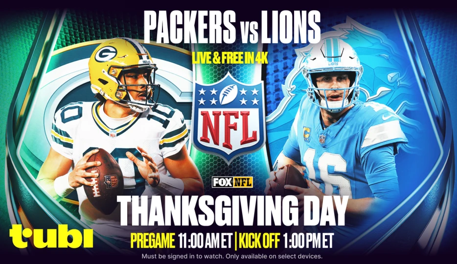 How to Watch Packers vs Lions NFL Thanksgiving Game on Tubi, FOX One