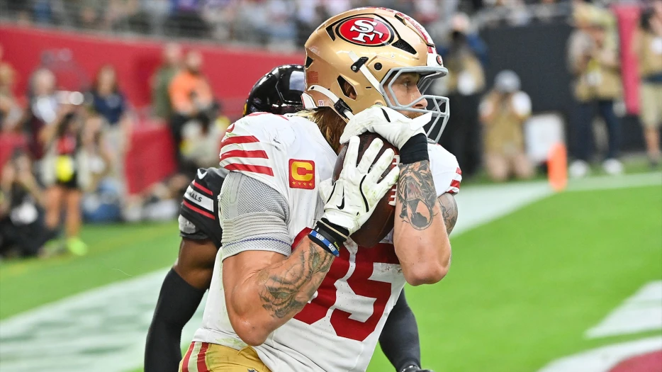 49ers TE George Kittle’s hilarious reaction after ignoring wife’s call during presser