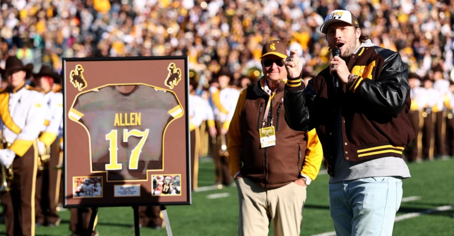 Josh Allen’s team speech at Wyoming  jersey retirement offers reminder