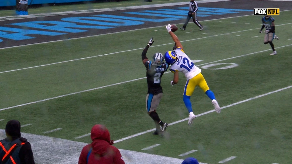 Puka Nacua's INSANE catch sets up Kyren Williams' 7-yard TD run, giving Rams lead over Panthers | NFL Highlights