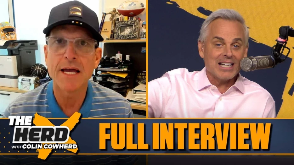 Jim Harbaugh on Chargers vs. Eagles, Justin Herbert, Coach of the Year | FULL INTERVIEW | The Herd