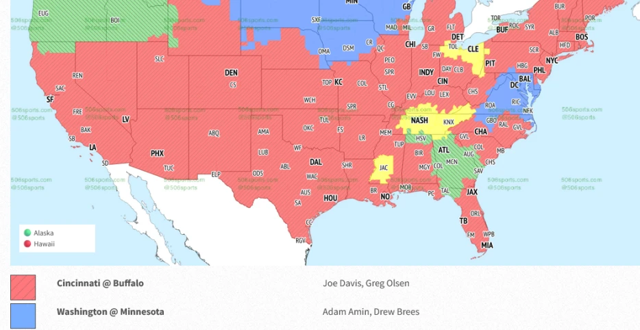 Seahawks vs. Falcons NFL TV Week 14 coverage map and FOX commentators