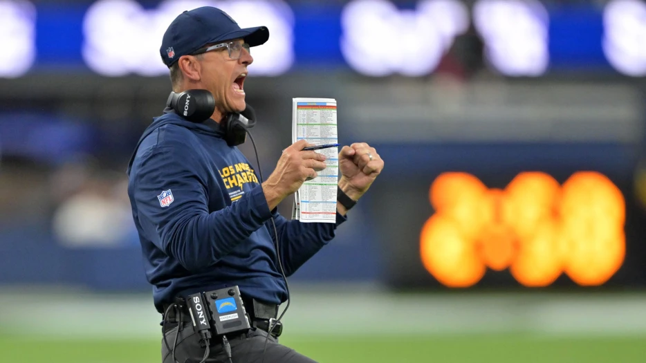 Chargers’ Jim Harbaugh hilariously compares MNF win to wedding day, birth of children
