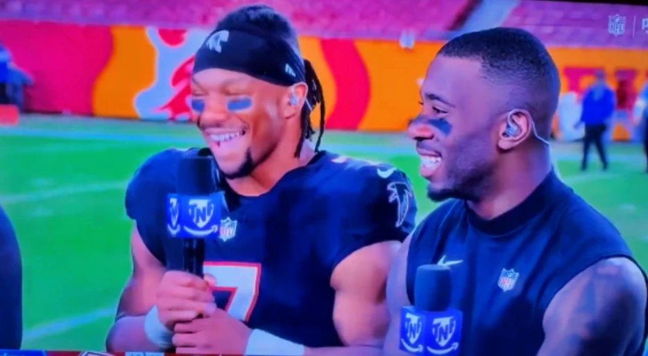 Falcons RB Bijan Robinson Blurted Out Homophobic Remark On Live TV During TNF Postgame, Forced To Apologize Moments Later [VIDEO]