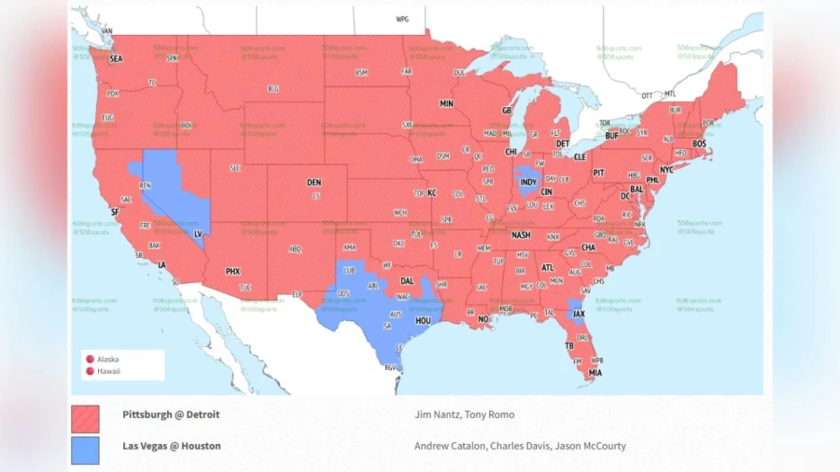 Steelers-Lions Broadcast Will Be Shown In Almost All TV Markets