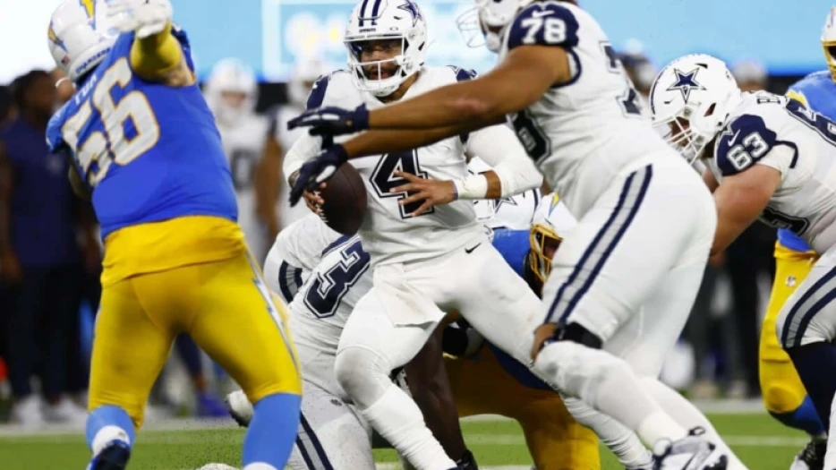 Why are the Cowboys favored Sunday against the Chargers?