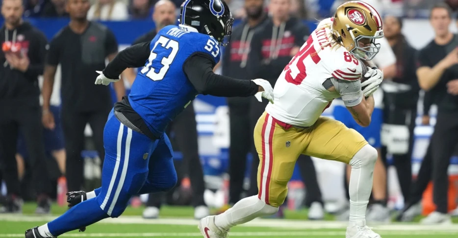 George Kittle believes the Colts hip-drop tackled him and that’s how he got injured