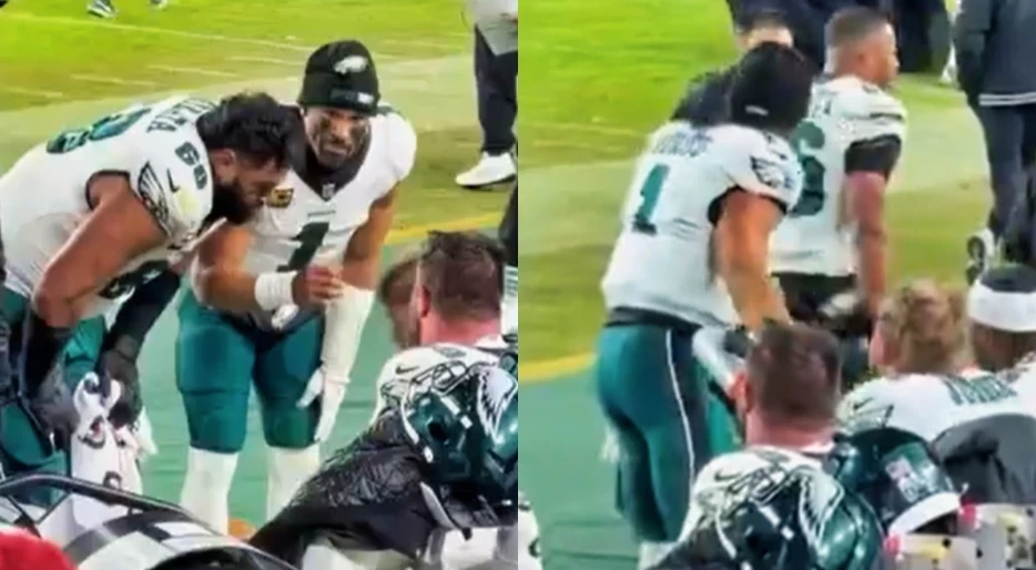 Angry Interaction On Eagles Sideline Involving Jalen Hurts &amp; Saquon Barkley Is Going Viral Across Social Media [VIDEO]