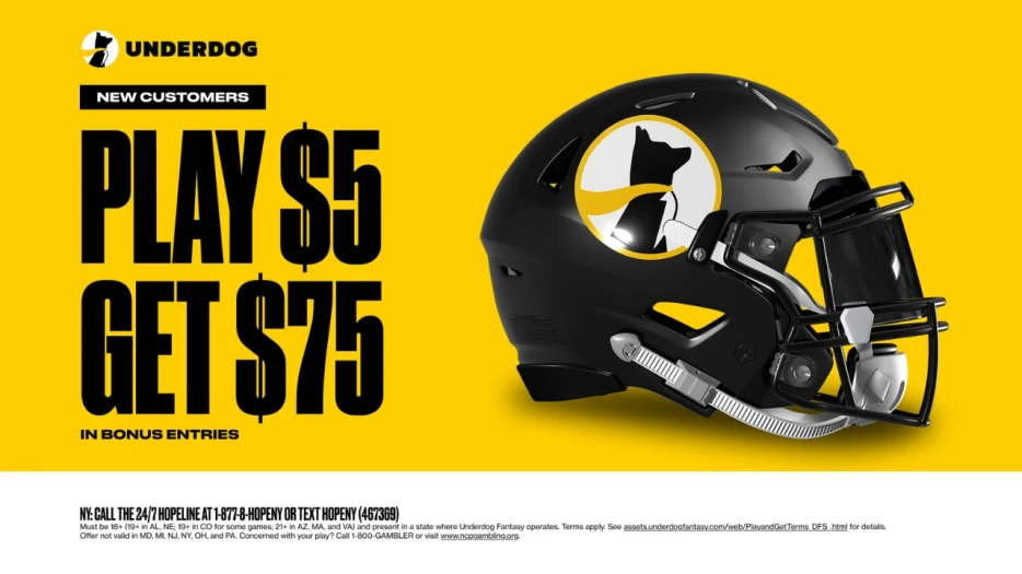 There’s Plenty Of Football This Weekend, So Get Your Underdog Picks In For $75 In Bonus Entries!