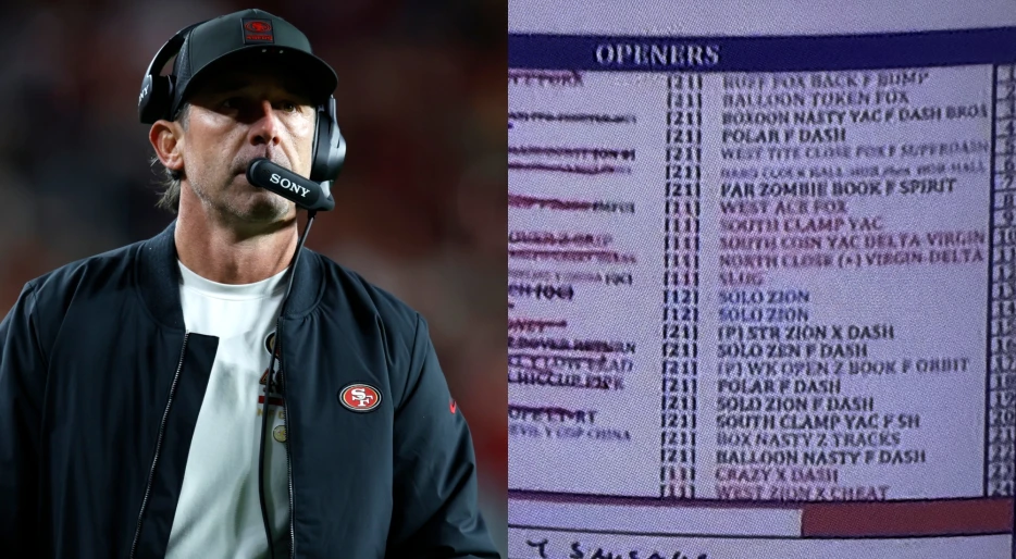 49ers Could Be Toast After Kyle Shanahan’s Play-Calling Sheet Was Exposed On Live TV During ‘Sunday Night Football’ [PHOTOS]