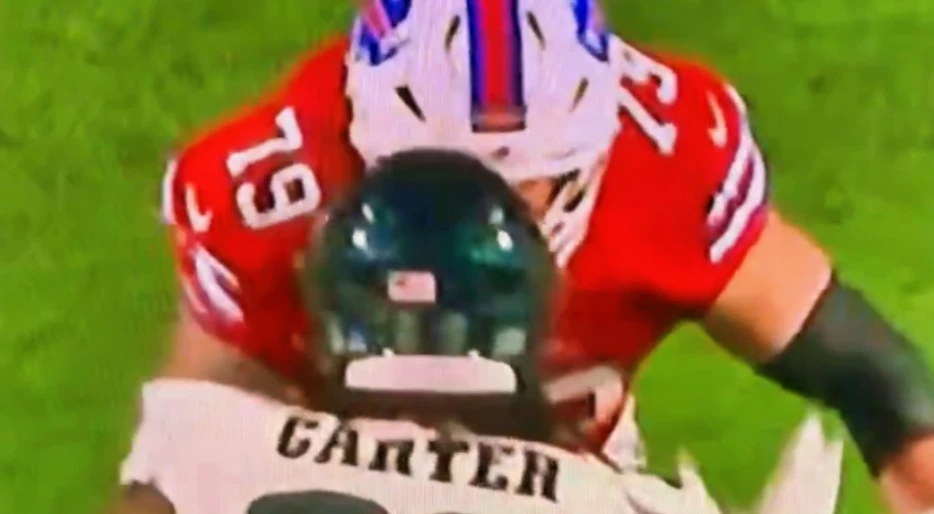 Eagles Star Jalen Carter Slapped Bills O-Lineman In The Head, Gouged His Eye, And Slashed His Throat [VIDEO]