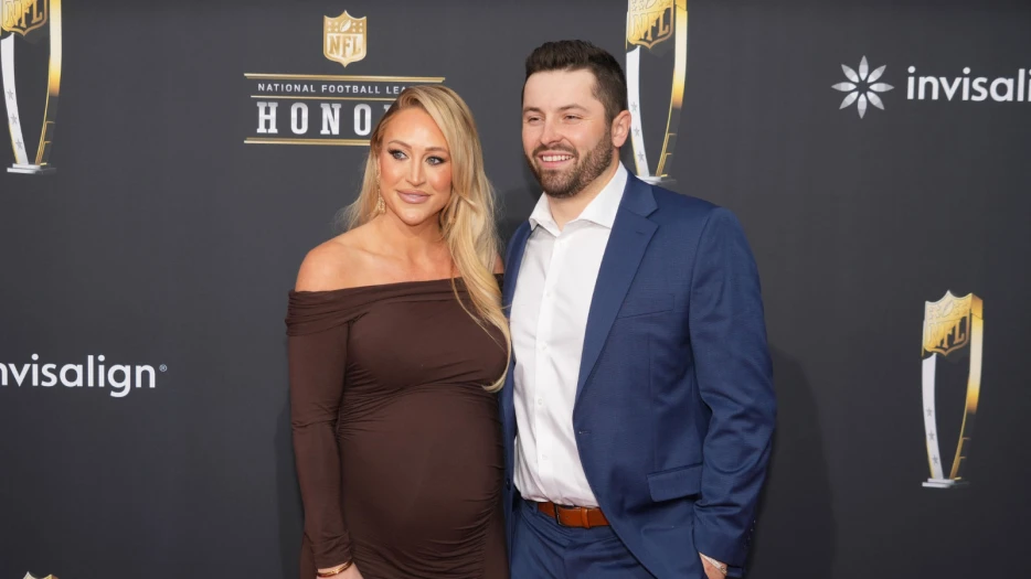 Baker Mayfield’s wife Emily posts video of him watching Saints-Falcons