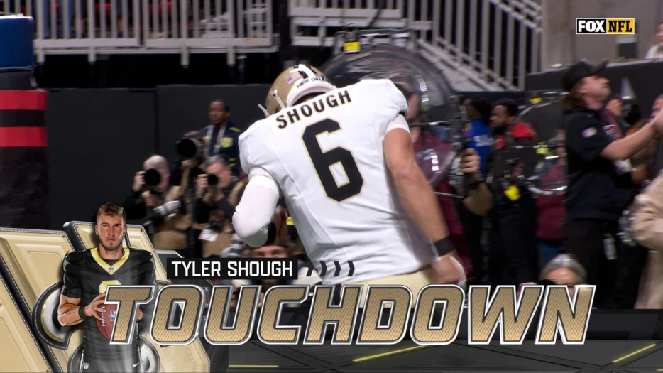 Tyler Shough scrambles and takes it himself to the end zone, Saints trim deficit against Falcons | NFL Highlights