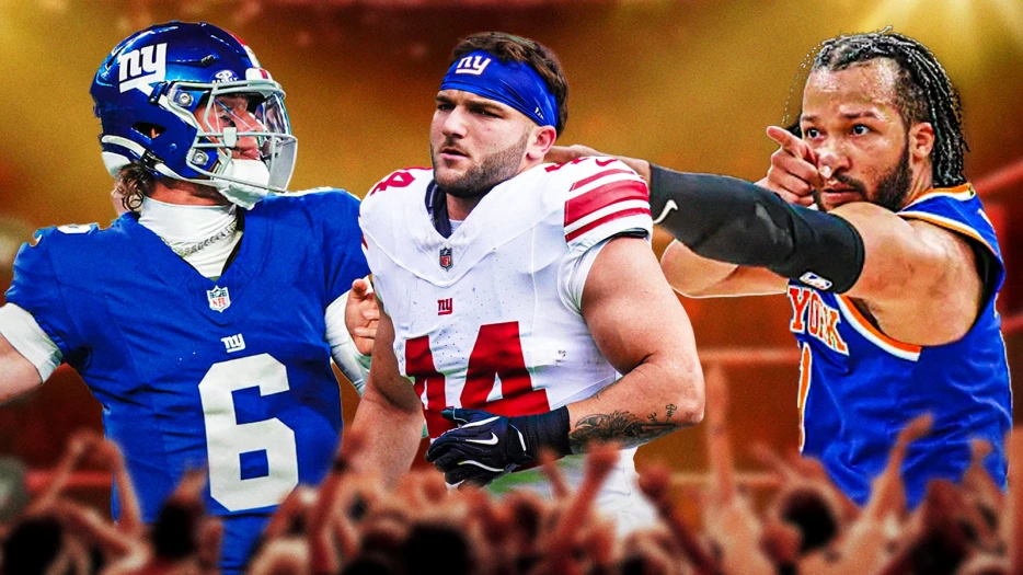 Giants’ star Cam Skattebo fights Jaxson Dart, Knicks, Yankees icons in WWE collab
