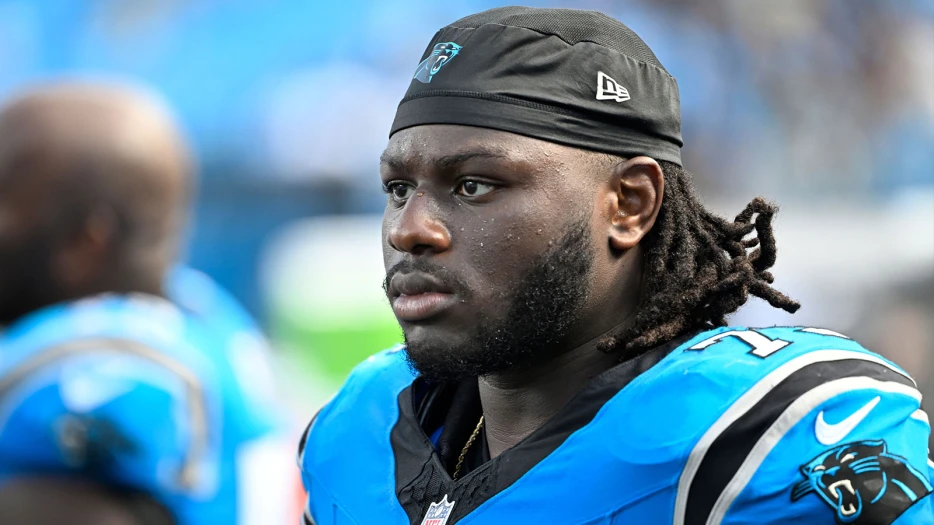 Panthers LT Ikem Ekwonu exits Rams clash with concerning leg injury