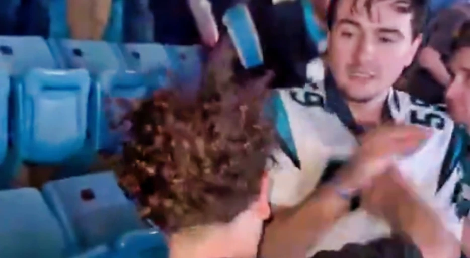 Very Wet Rams Fan Took On A Panthers Fan During Strange Fight In The Cheap Seats [VIDEO]
