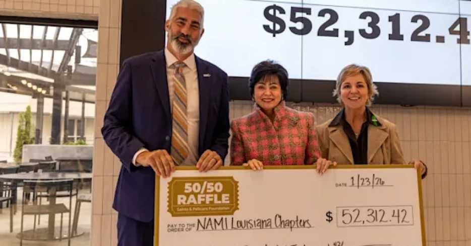 Saints present $484K in proceeds from 50/50 Raffle to 2025 beneficiaries