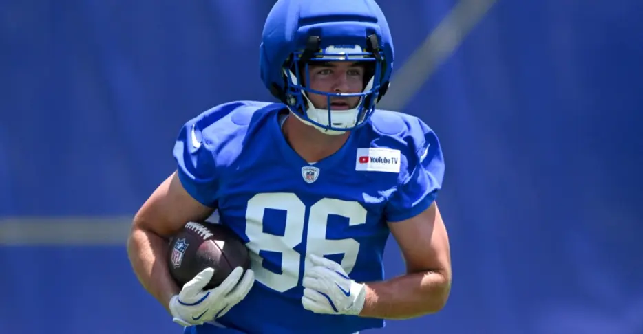 Max Klare aims to stand out in loaded Rams’ TE room