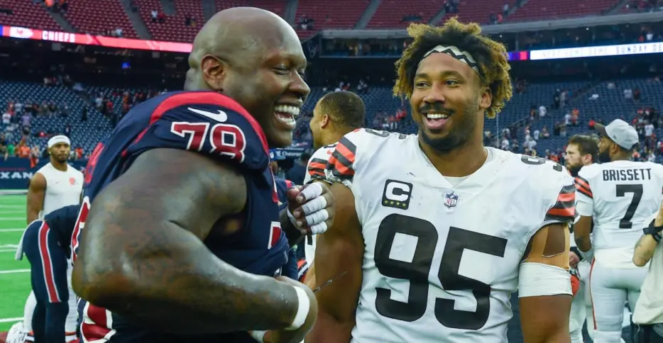What Commanders LT Laremy Tunsil said about Myles Garrett trade to Rams