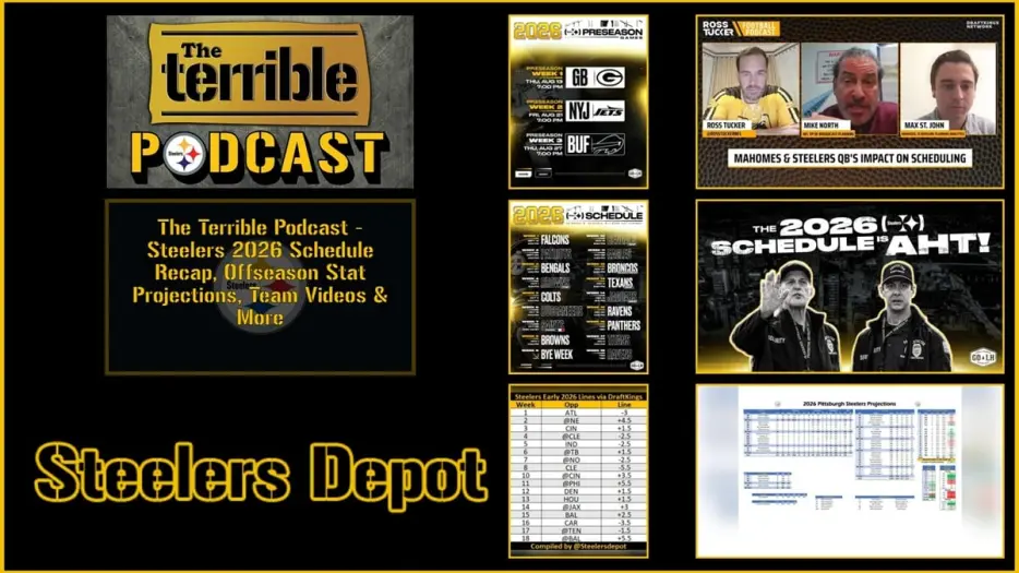 The Terrible Podcast – Steelers 2026 Schedule Recap, Offseason Stat Projections, Team Videos &amp; More