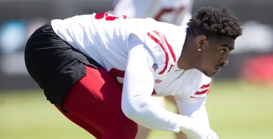 49ers rookie Romello Height leaves practice on a cart with cramps