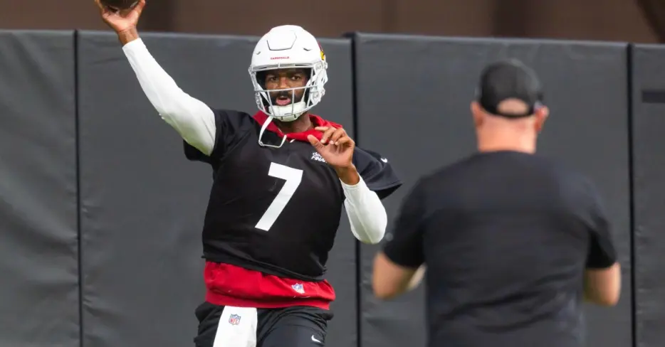 Cardinals QB Jacoby Brissett at training camp. Is he working or watching?